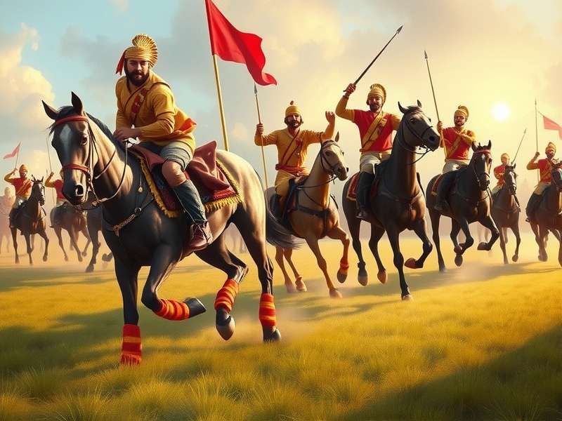 Polo Rajput War game screenshot showing intense battle between mounted warriors